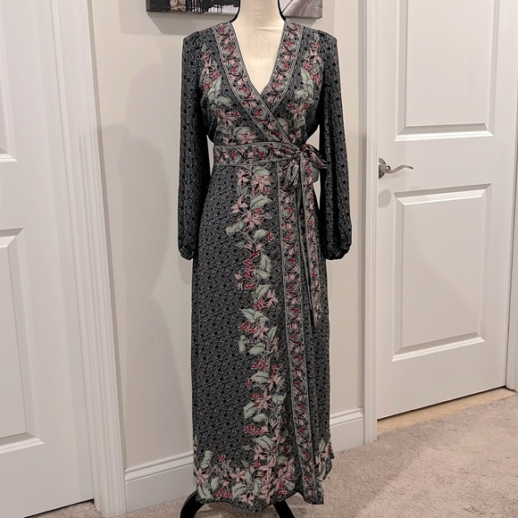 Max Studio Floral Print Wrap Maxi Dress - Picture 1 of 12
